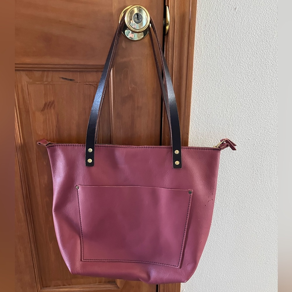 Portland Leather Tote Guava
